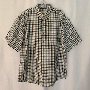 EDDIE BAUER Mens Check Plaid Brushed Cotton Short Sleeve Shirt